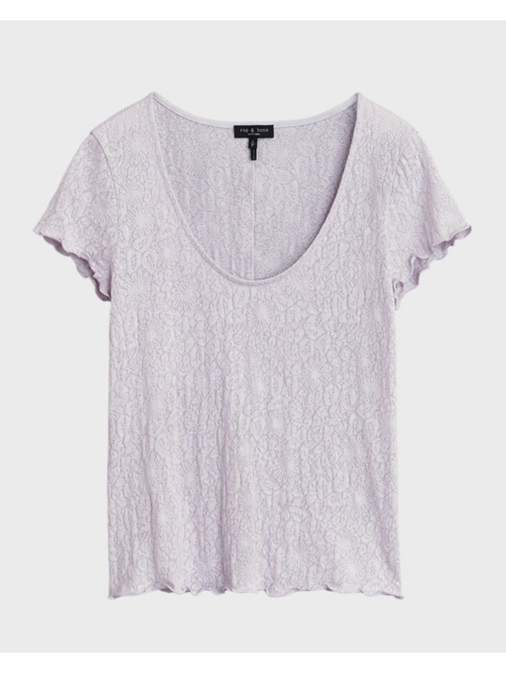 rag & bone NWT XL Jacquard Gemma Lilac Short Sleeve Scoop Neck Tee
